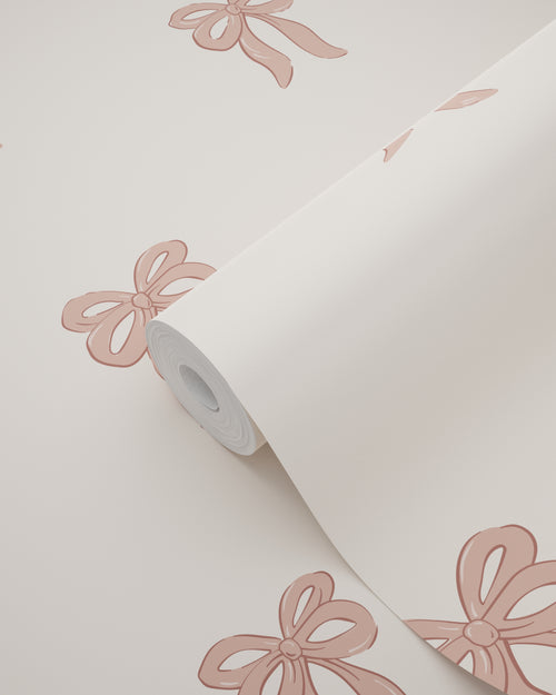 ESTAhome behang strikjes beige en terracotta roze - 50 x 900 cm - 131434 - vtwonen shop