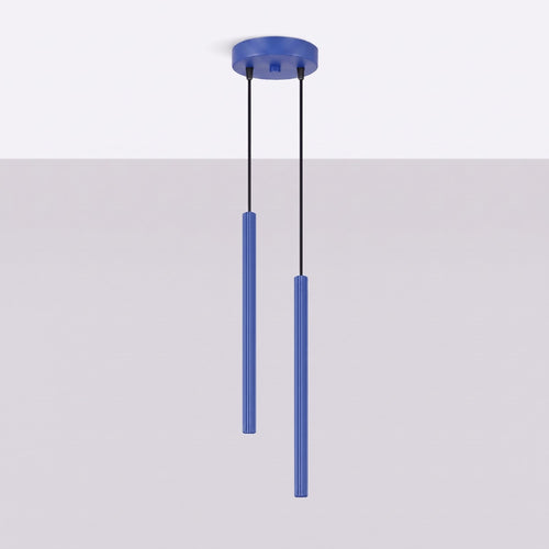 Sollux Lighting Hanglamp ARCHE 2P ultramarijn - 15x15x118cm