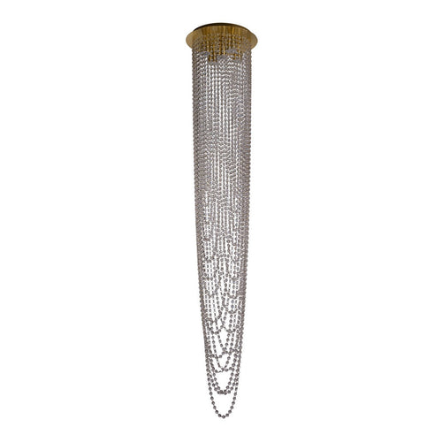 Searchlight Swoop 5-lichts plafondlamp, satijnen messing en helder kristal