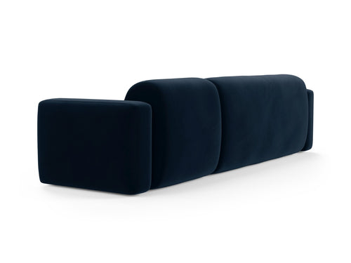 Cosmopolitan Design Modulaire hoekbank links Strino 3-zits, flueel koningsblauw - 136x308x78cm