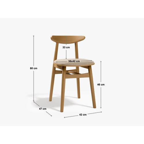 Set van 2 stoelen Bony structurele stof lichtgrijs - 47x42x80cm