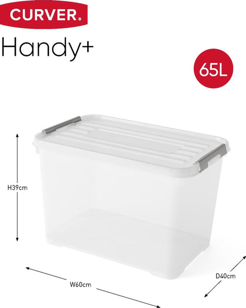 Curver Handy+ Opbergbox - 65L - 6 stuks - Transparant met deksel - vtwonen shop