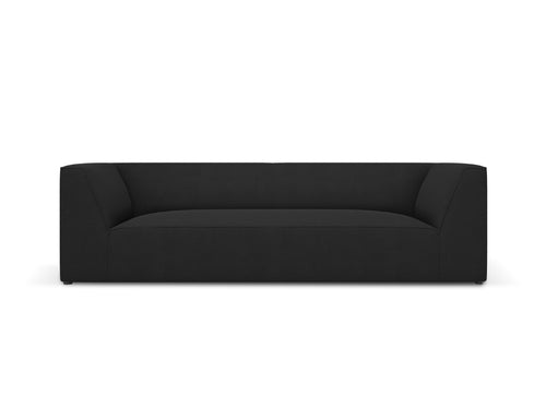 Micadoni Bank Ruby 3-zits, structurele stof, zwart - 93x232x69cm