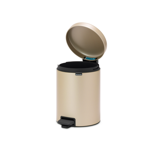 Brabantia NewIcon Pedaalemmer, 5 liter, kunststof binnenemmer - Metallic Gold