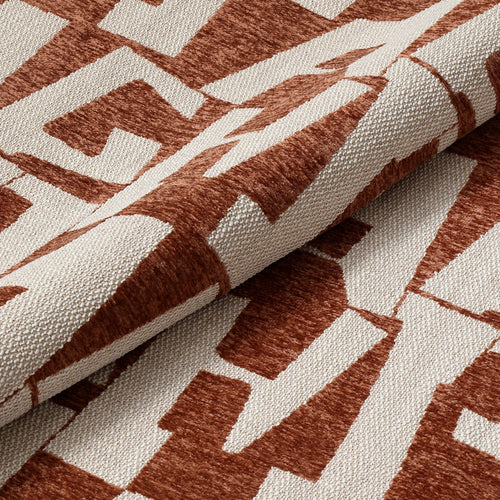 Sia Home - Fauteuil JENA - Stof met structuurpatroon - Terracotta - 65cm