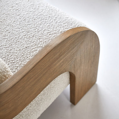 Tikamoon Fauteuil in massief mindihout en ecru stof - Beige - vtwonen shop