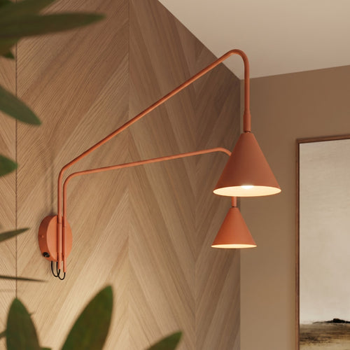 Sollux Lighting Wandlamp NOX 2 rode oker met schakelaar - 150x80x30cm