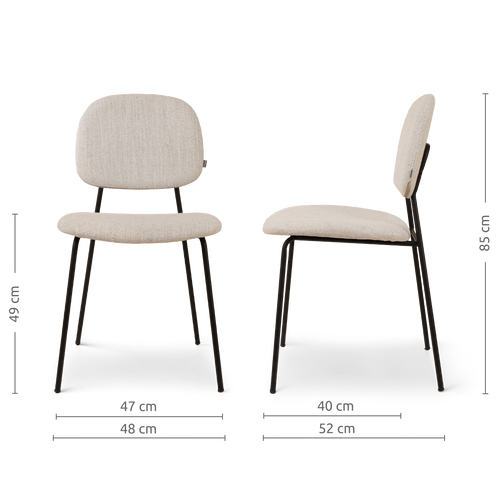 Nolon Jasmijn Eetkamerstoel Beige Melange - Zwart - vtwonen shop