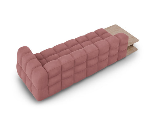 Cosmopolitan Design linker modulaire bank Sky 4-zits, flueel, zalm - 102x297x70cm