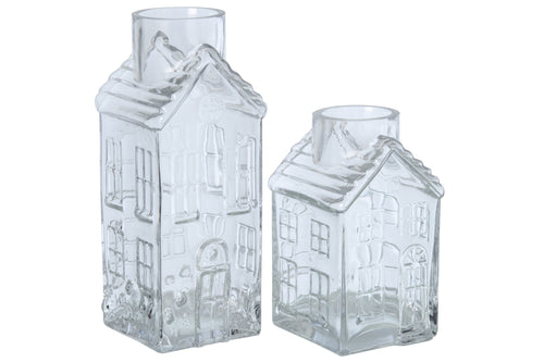J-Line vaas Huis - glas - transparant  - large