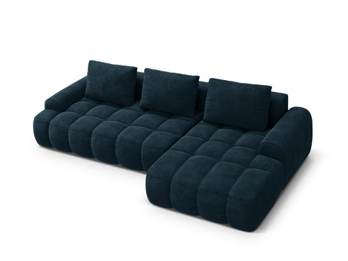 Cosmopolitan Design Converteerbare hoekbank rechts met opbergdoos Linz 3-zits, flueel diepe olie - 142x275x84cm