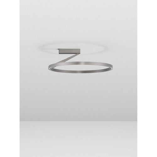 Nova Luce TILIA  Tilia Geïntegreerde LED Semi-Inbouw Plafondlamp Foggy Nickel Triac Dimbaar LED 38W 2242lm 2700-3000-4000K CCT