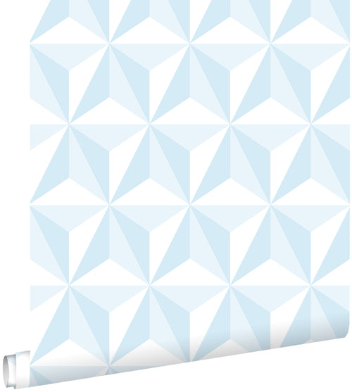 ESTAhome behang grafisch 3D motief lichtblauw - 53 cm x 10.05 m - 138912
