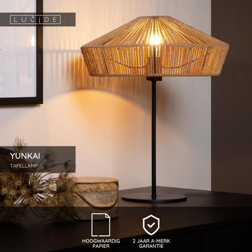 Lucide tafellamp YUNKAI - 1xE27 - Naturel