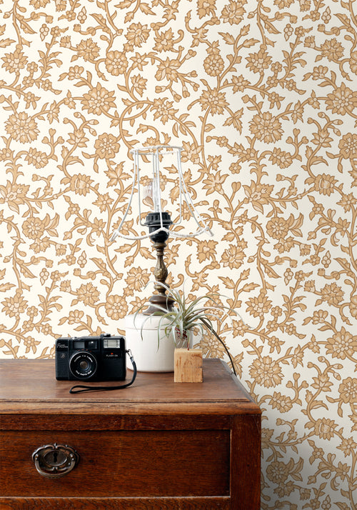 ESTAhome behang vintage bloemen bruin - 50 x 900 cm - 131520