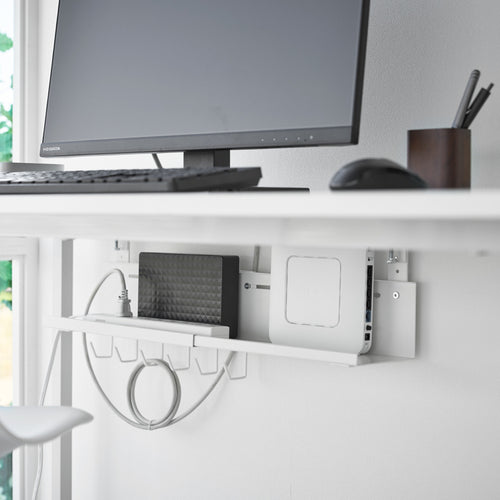 Yamazaki Smart Kabel- en routerorganizer voor onder bureau uitschuifbaar - Wit