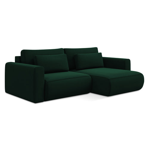 LaMiaSofa hoekbank rechts Perugia - velours - flessengroen - 240x149x82