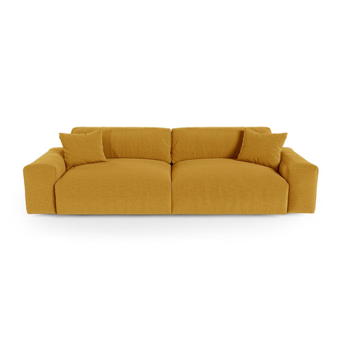 Premium Interiors - Bank  CHEER - zacht aanvoelende geweven stof  mosterd 220cm