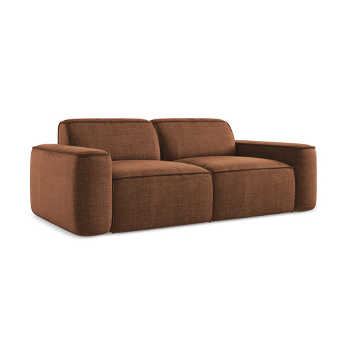 LaMiaSofa 3-zits bank Melissa - textuurstof - terracotta - 204x102x70