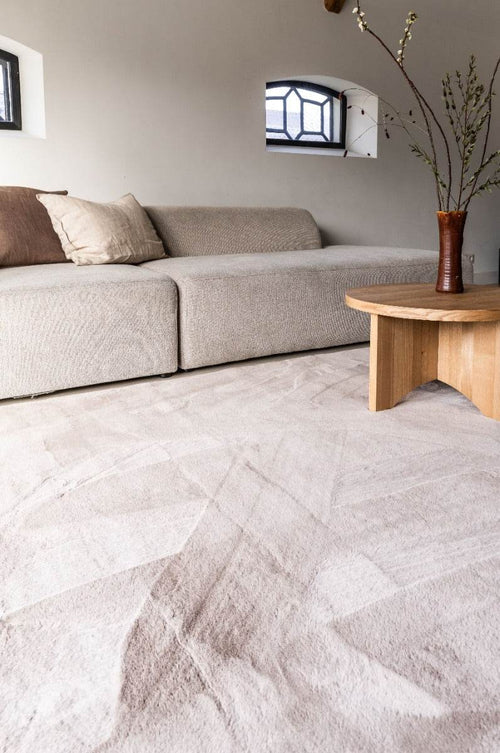 Interieur05 Zacht Hoogpolig Vloerkleed Lux Beige / Taupe
