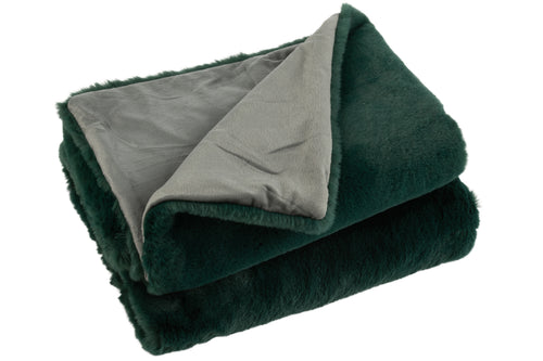 J-Line plaid Cutie - fleece deken – polyester– donkergroen - 180 x 130 cm