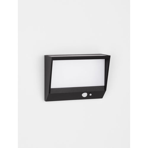 Merano Boston Buiten Bewegingssensor Wandlamp Antraciet Aluminium, Frost Acryl LED 2W 104Lm 3000K IP65 Geschakeld
