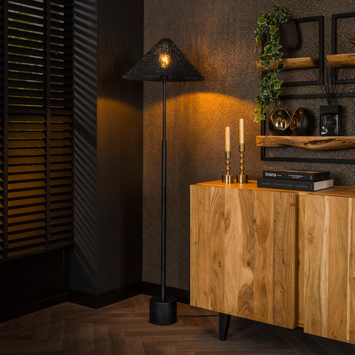 Giga Meubel Vloerlamp Kosmos - Zwart Metaal - 45x45x154cm