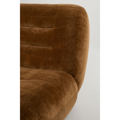 Dutchbone Wyatt Fauteuil Velours Cognac Bruin - vtwonen shop