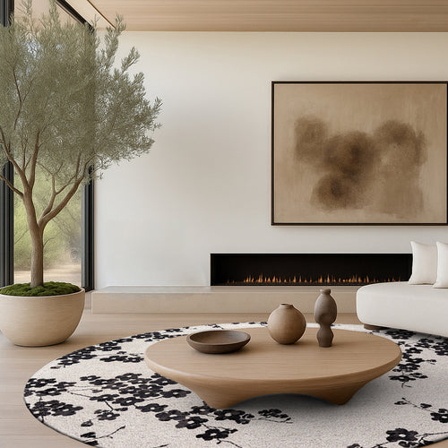 Louis De Poortere binnen & buiten machinewasbaar vloerkleed Sakura van 70% gerecycled PET - zwart - 240x240cm