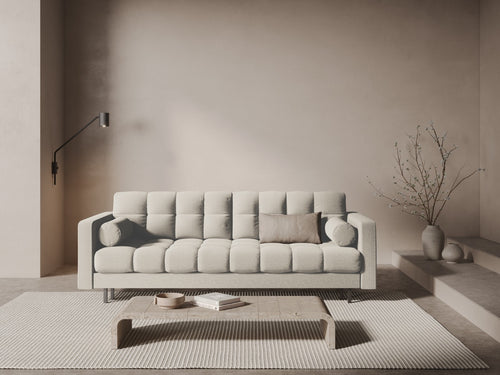 Cosmopolitan Design Slaapbank met opbergdoos Bali 3-zits, structurele stof lichtbeige - 84x222x105cm