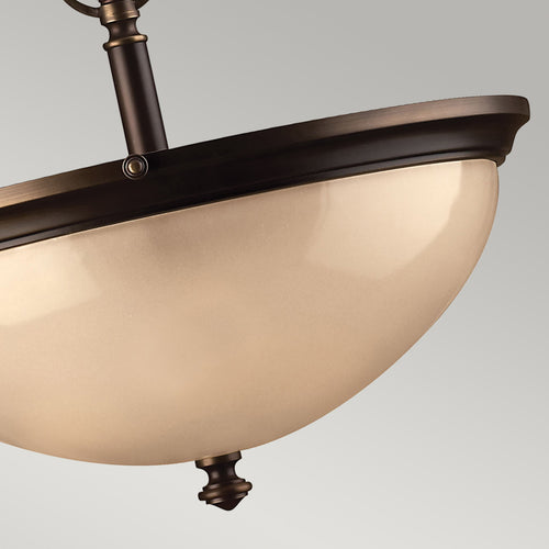 Elstead Mayflower - 3-lichts plafondlamp brons, E27