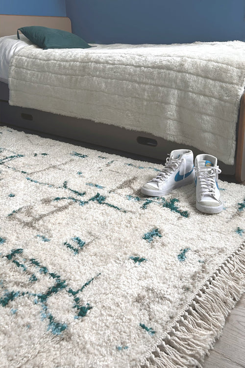 AFK Living vloerkleed Volubilis - rand - blauw - 120 x 170 cm - vtwonen shop