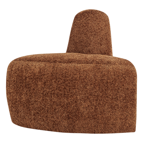 WOOOD eetbank hoek rond rugleuning Mojo Base - Wollig - R.bruin - 83x76x76