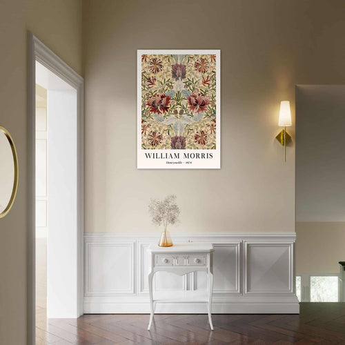 Artfulprints Poster met Lijst William Morris - Honeysuckle III 1886   - 30x40 cm - Meerkleurig