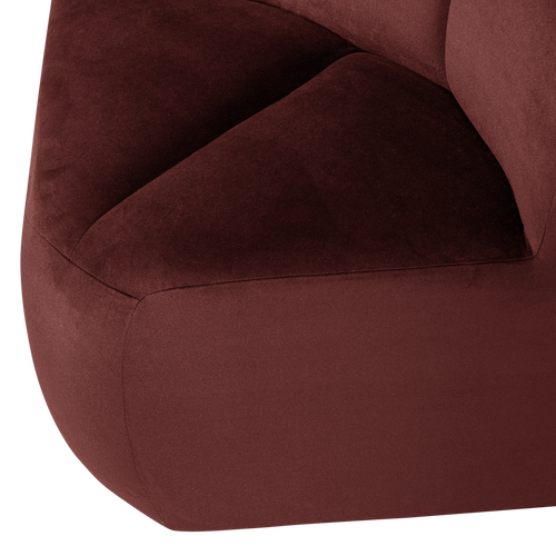 WOOOD eetbank hoek met rugleuning Mojo - Velvet - Kastanjebruin - 83x83x83