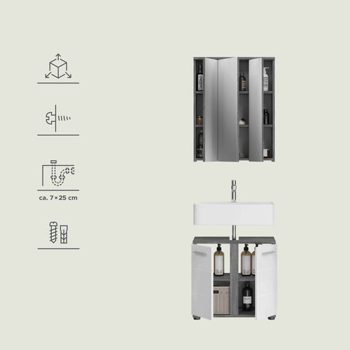 Furnilux Badkamercombinatie Blake - 64cm x 191cm x 34cm - vtwonen shop
