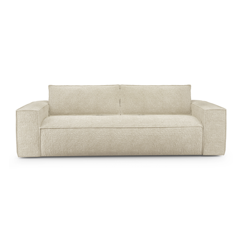 Sia Home - Slaapbank met Dunlopillo-matras, 140 cm JOAN - fluweel crème 214cm