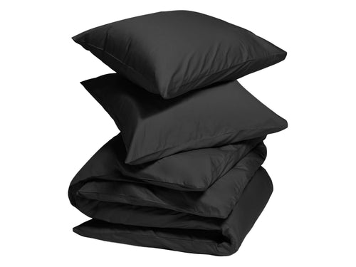 Yumeko dekbedovertrek katoen satijn dark anthracite 240x220 + 2/60x70 - vtwonen shop