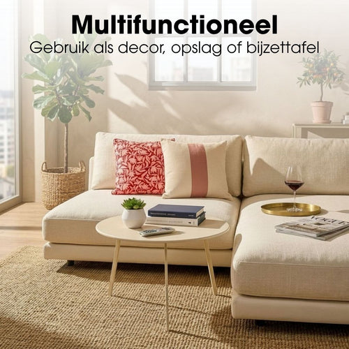 Mica Decorations Seatle Bijzettafel Rond voor Buiten - Koffietafel - Salontafel Buiten - Ook als Plantentafeltje of Plantenstandaard - Metaal - 38 x