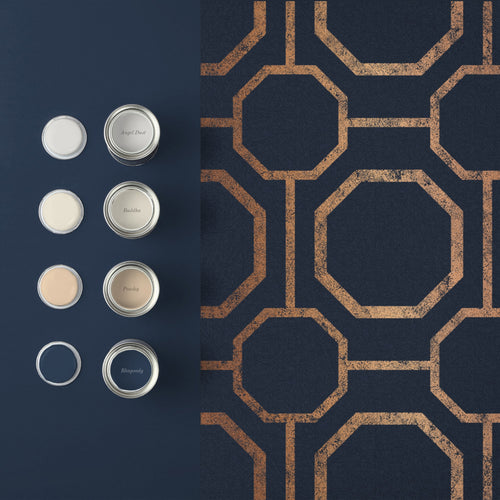 Graham & Brown Vliesbehang - Sashiko Navy - 10mx53cm - vtwonen shop