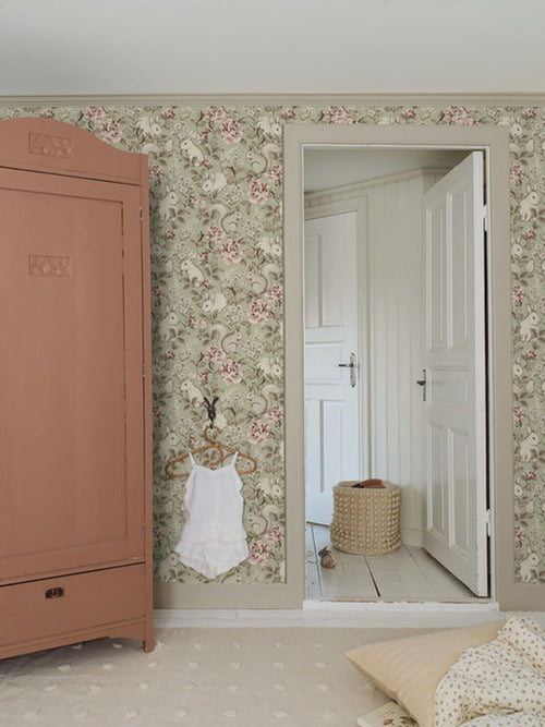 Borastapeter behang vintage bosdieren groen - 53 cm x 10.05 m - 660615 - vtwonen shop