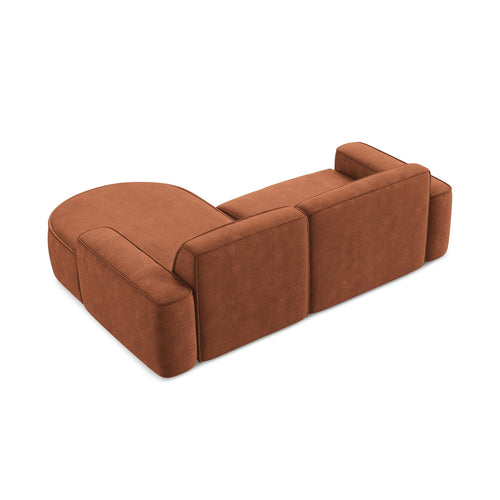 LaMiaSofa hoekbank rechts Melissa - chenille stof - terracotta - 224x166x70