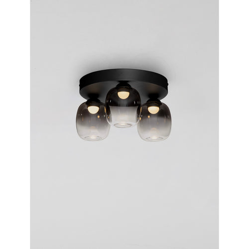 Nova Luce KITA Plafondlamp Shade Cluster, rookgrijs, zandzwart, Triac dimbare LED, 16W, 1469lm, 3000K