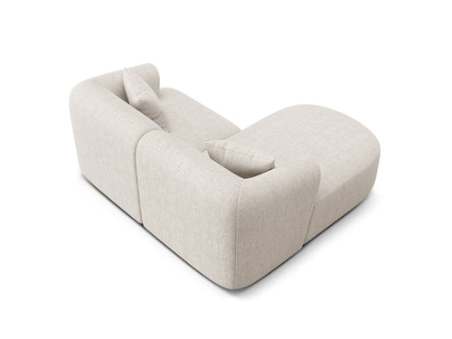 Cosmopolitan Design Modulaire hoekbank links Campi 3-zits, structurele stof lichtbeige - 156x180x70cm