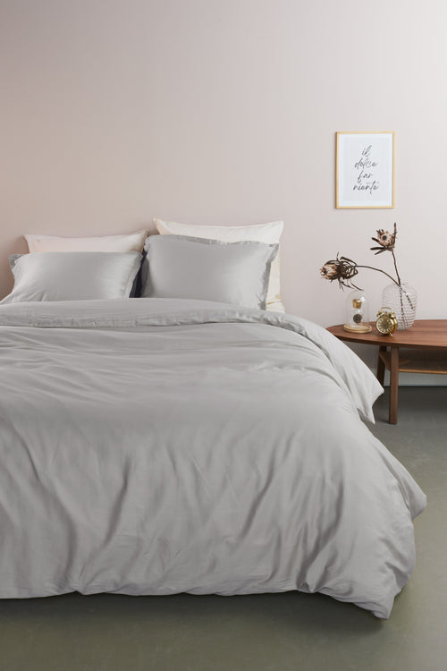 Ambiante Dekbedovertrek Satin Uni - 240 x 200/220 cm - Grijs