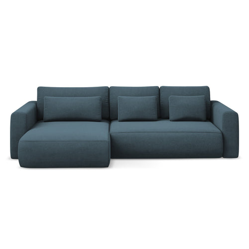 LaMiaSofa hoekbank links Perugia - textuurstof - jeans - 278x149x82
