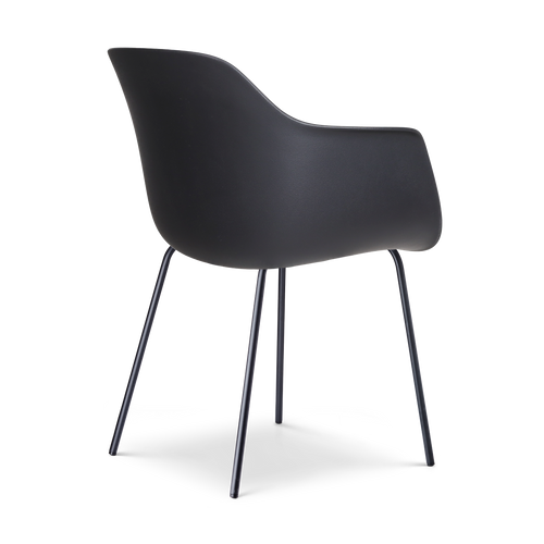 Nolon Nora-Liz eetkamerstoel zwart met mosgroen zitkussen - zwart onderstel