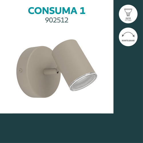 EGLO spot Consuma 1 - gu10 - 11 cm - zand