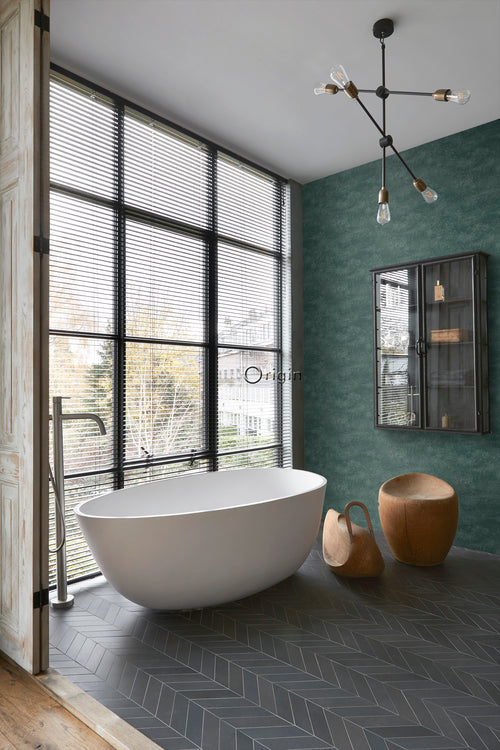 Origin Wallcoverings behang natuursteen met craquelé effect smaragd groen - 53 cm x 10,05 m - 347561 - vtwonen shop