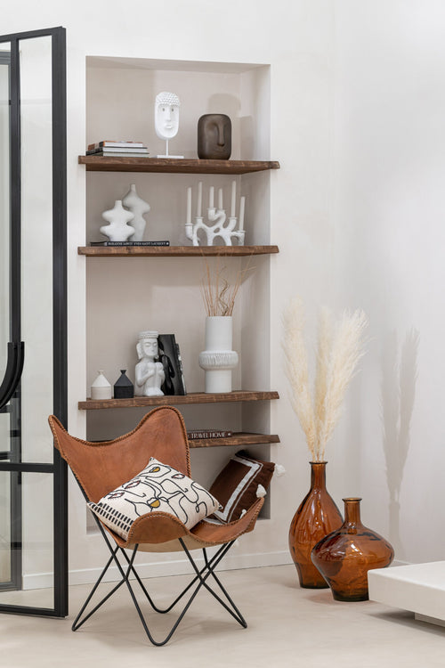 J-Line vaas Hoog - glas - bruin - 60 cm hoog